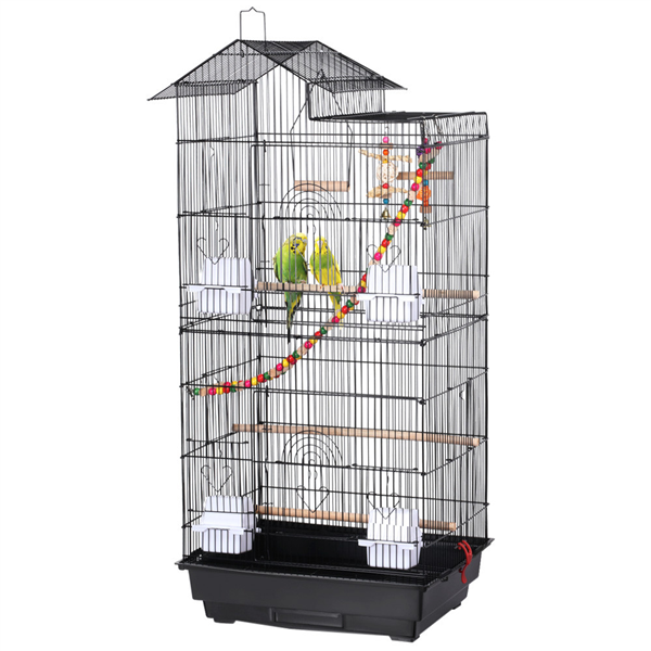 39''H Roof Top Large Bird Cage Parrot Cockatiel Conure Parakeet Bird Cage w/Toys 